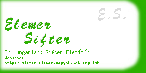 elemer sifter business card